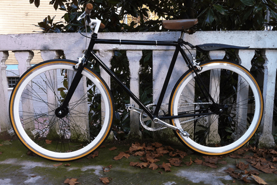 Fixed Bike Nera Bianca e Pelle