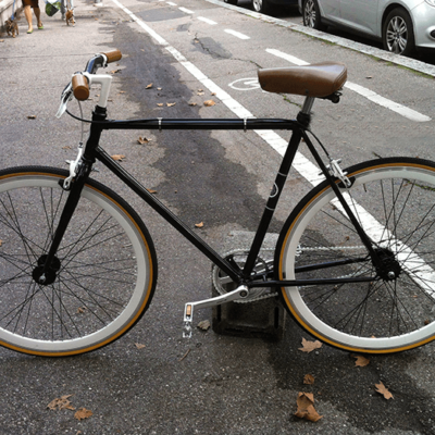 Ciclavia Bologna Bici Scattofisso Nera Bianca Pelle