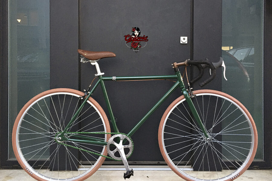 Bici Urban single speed  verde inglese